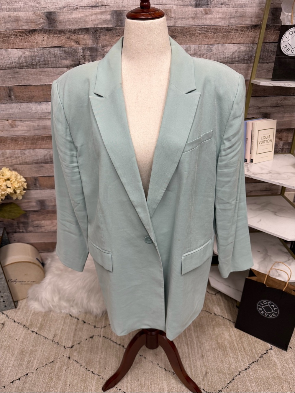 Open Edit Sage Green Single Button Blazer XL